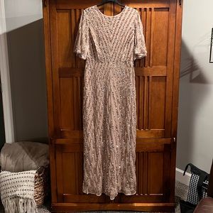Blush pink sequin dress